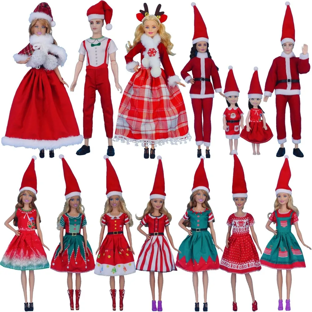 11.8inch 11.8inch Doll Clothes 30cm Christmas Elfs Series Doll Christmas Dress Fashionable Kawaii Christmas Doll Clothes