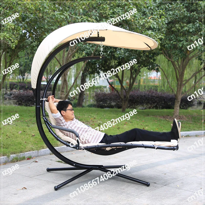 Outdoor wrought iron swing hanging chair leisure hammock rocking chair villa courtyard balcony adult bed villacourtyardfurniture