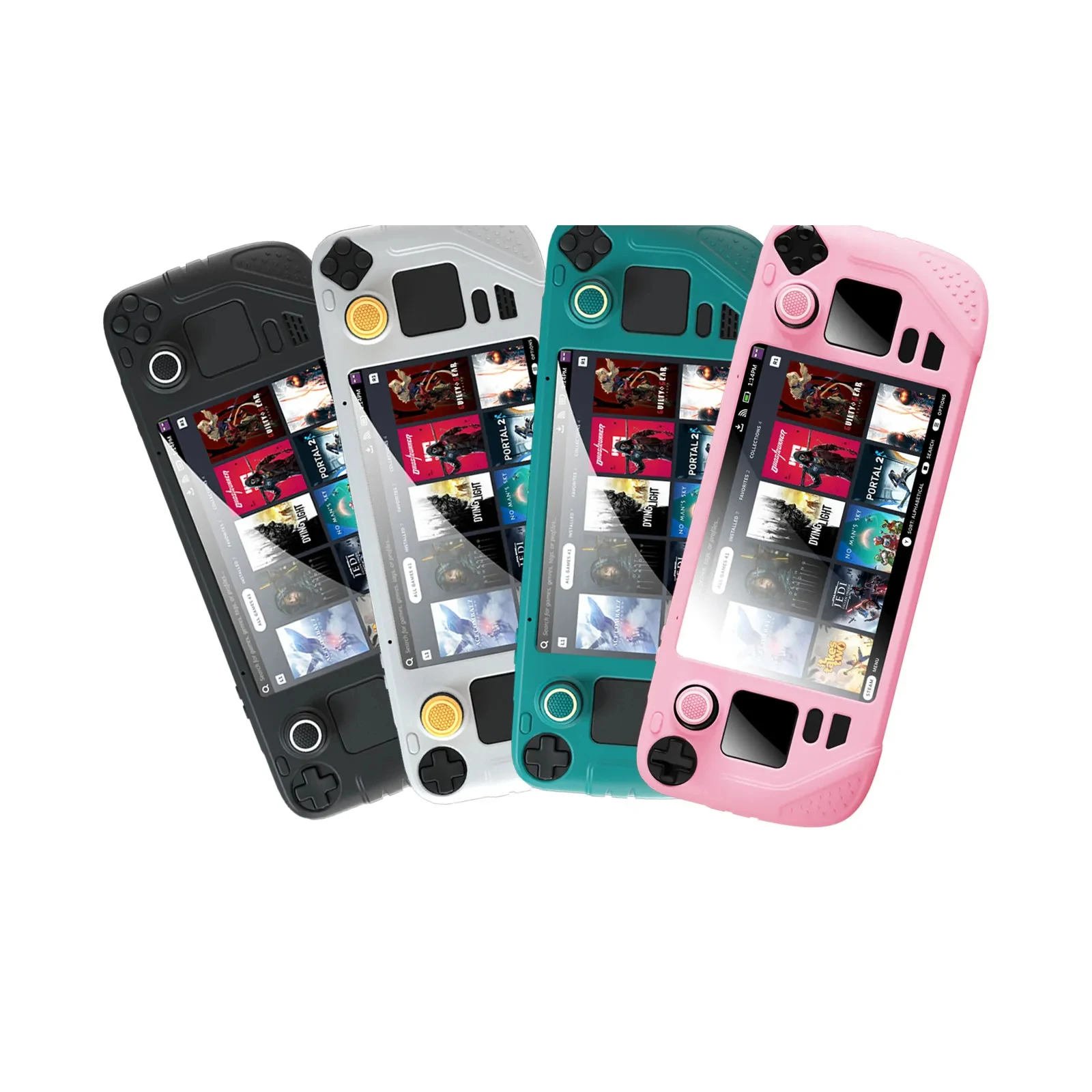 IINE Protective Case Tempered film 9 in 1 Full Protection Soft Silicone Material Shockproof Case Compatible Steam Deck