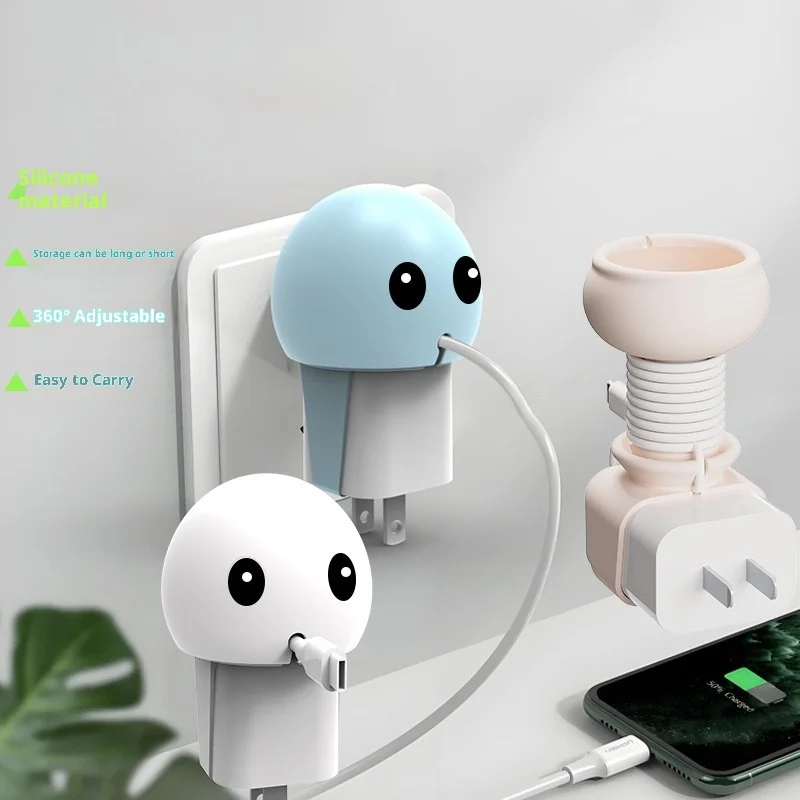 Cartoon creative data line set, line protection sleeve, organize winding storage buckle, universal creative travel data line