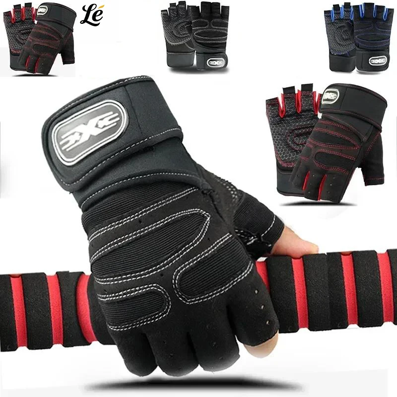 

1 Pair Men's and Women's Bicycle Gloves Half Finger Exercise Touch Screen Gloves Suitable for Outdoor Sports Gym Running