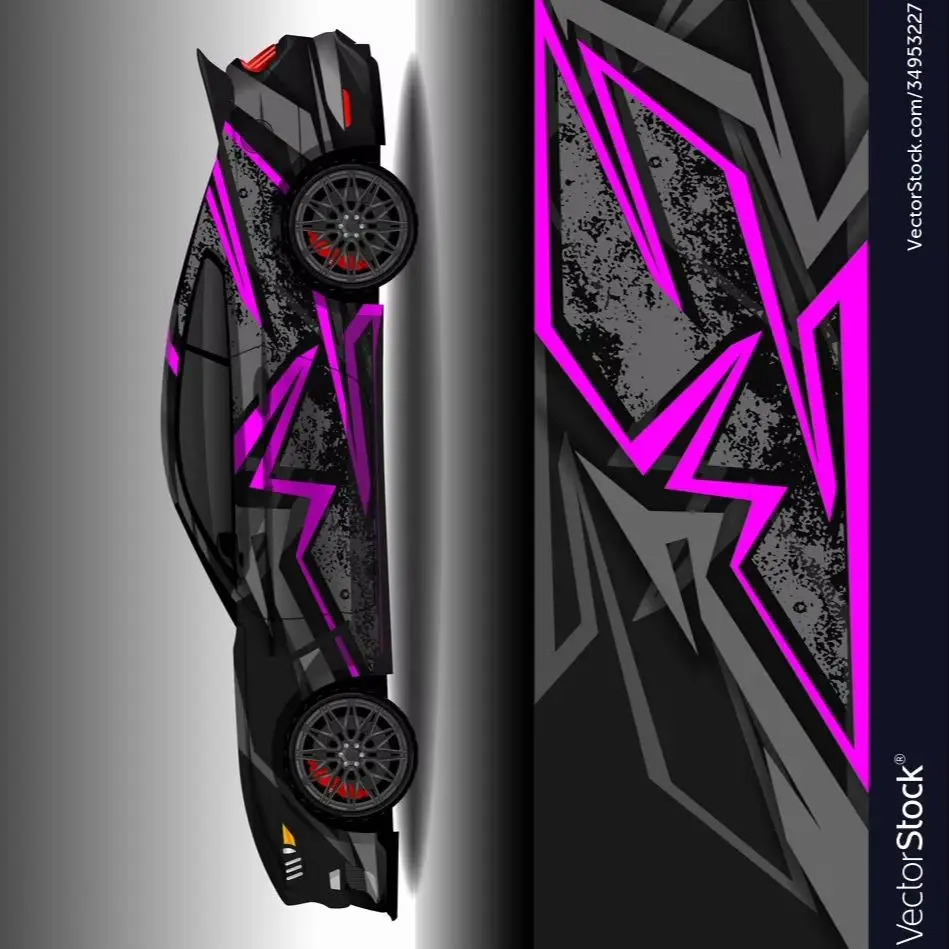 

Purple Line Car Graphic Decal Full Body Racing Vinyl Wrap Car Full Wrap Sticker Decorative Car Decal Width 58cm 2PCS