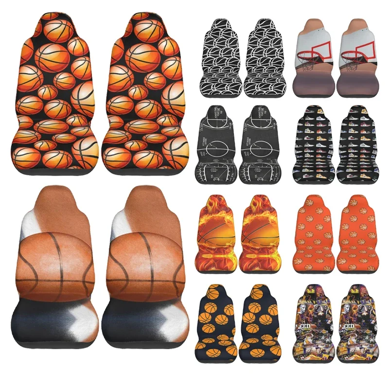 Basketball Pattern Car Seat Cover Custom Printing Universal Front Protector Accessories Cushion Set