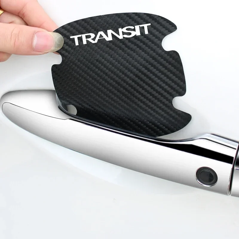 Door Handle Wrist Bowl Cover Carbon Fiber Car Sticker for Ford TRANSIT Anti Scratches Auto Accessories Dirty Resistant Strips