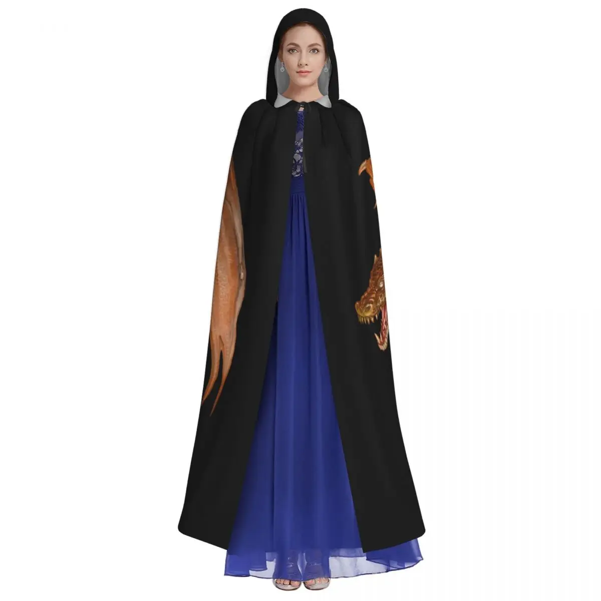 Long Cape Cloak Pterosaur Hooded Cloak Coat Hoodies Elf Purim