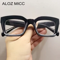 Óculos quadrados pretos para homens e mulheres, óculos retrô de lente clara, acetato ultraleve, armações ópticas transparentes, óculos novos