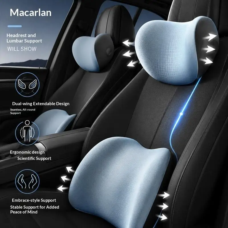 Lumbar Waist Support Pillow 1 Pack Soft Memory Foam Cushion for Office Chair Car Seat Travel Back Pain Relief