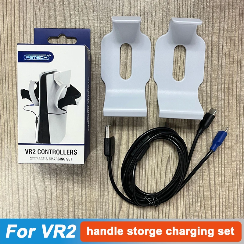 for PS VR2 Controler Charging Cable 2 In 1 for PS5 Handle Bracket VR2 Gamepads Hanging Holder Storage Base Headphone Hanger