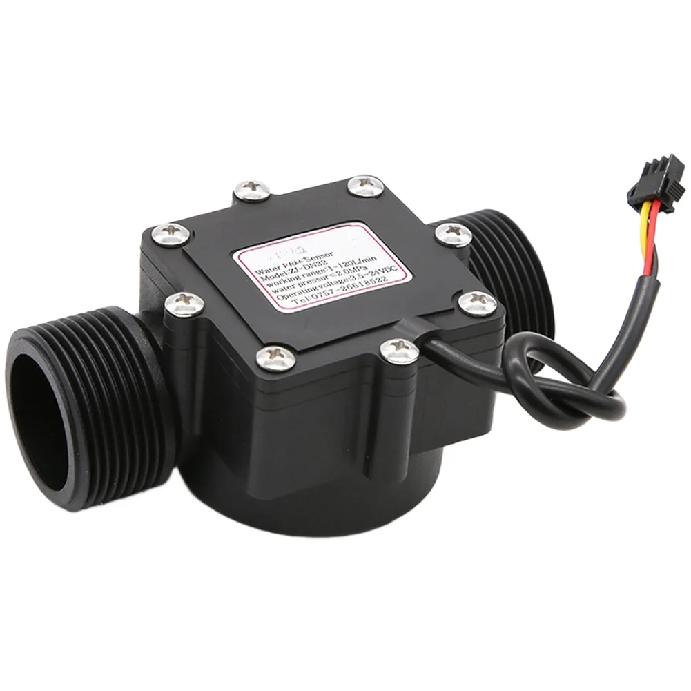 Black ZJ-DN32 Flow Sensor 2-120L Min DC 3.5-24V Flow Rate Meter Agricultural Irrigation Industrial Treatment Too