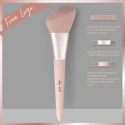 Makeup Brushes Single Face Kabuki Foundation Contour Blending Professional Private Label Customized Brushes Soft Pink