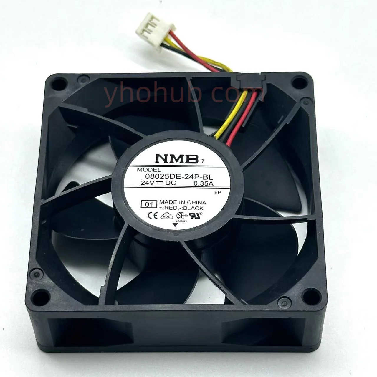 NMB-MAT 08025DE-24P-BL 01 DC 24V 0.35A 80x80x25mm 3-Wire Server Cooling Fan