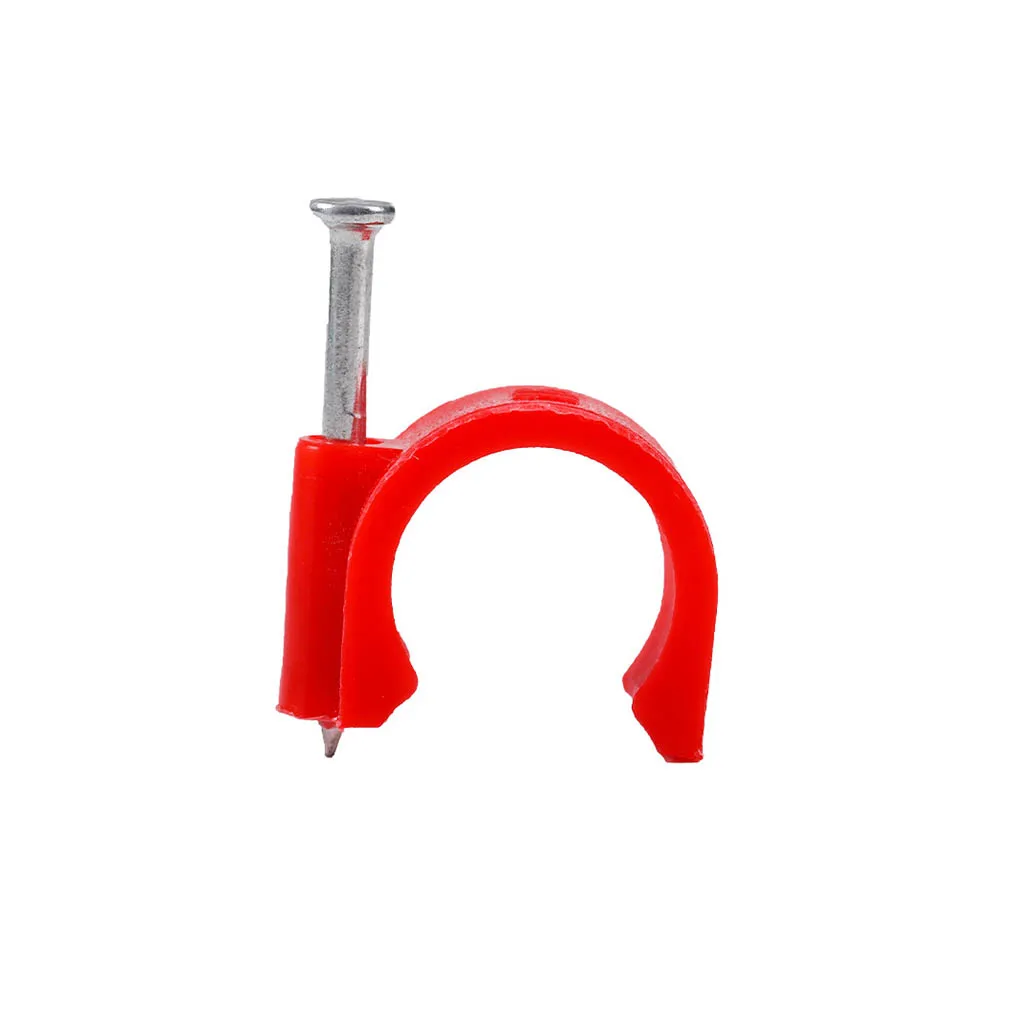 50X Cable Clip Rope Nail Wire Fixer Household Accessories Multiple Sizes Multicolored Tidy Convenience Wall Clips Red 16MM