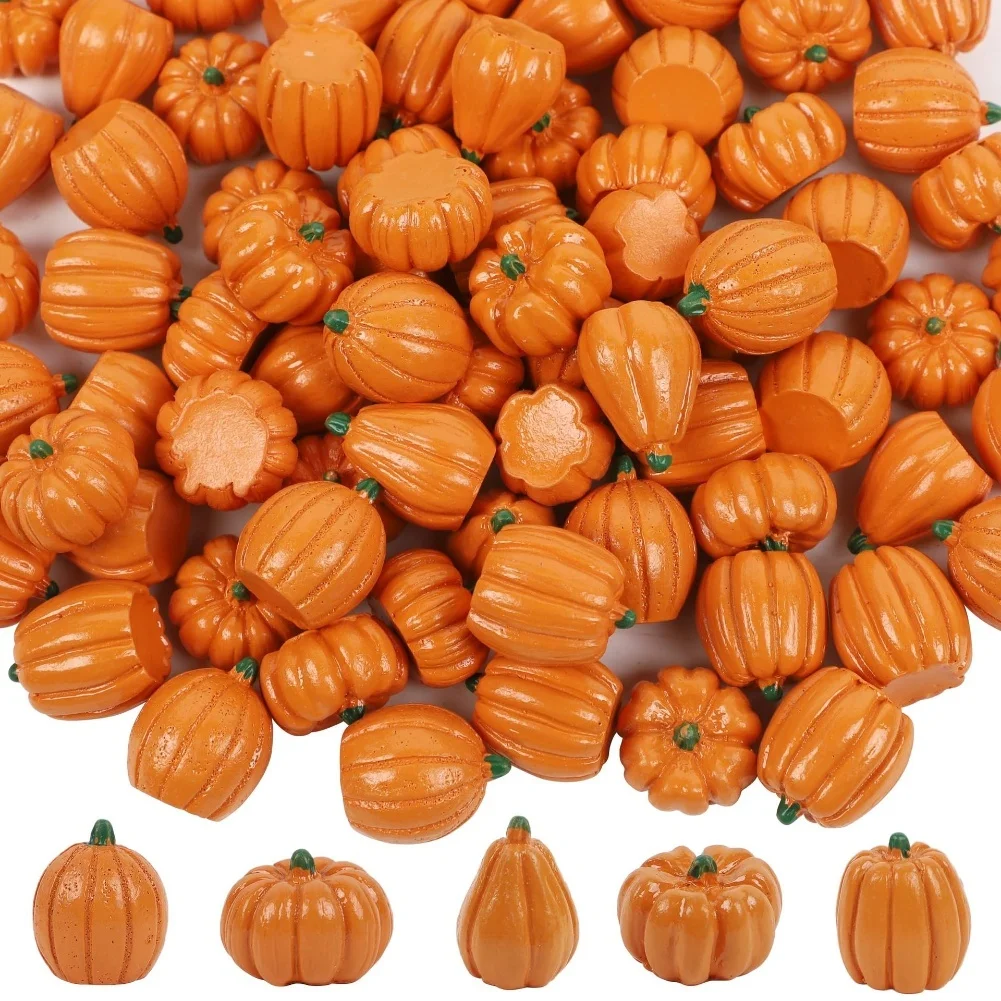 Halloween Miniature Pumpkin Figurines Resin Table Ornaments Set of 80 for Garden Decoration Crafting and Seasonal Displays