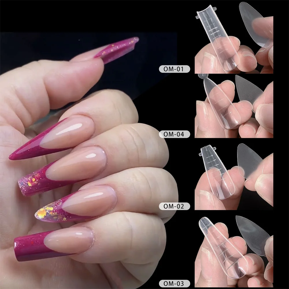 1/2/3PCS piastra per unghie finte adesivo per unghie senza opaco adesivo per pellicola per unghie in cristallo adesivo per estensione dello stampo utilizzato per la creazione di Nail Art