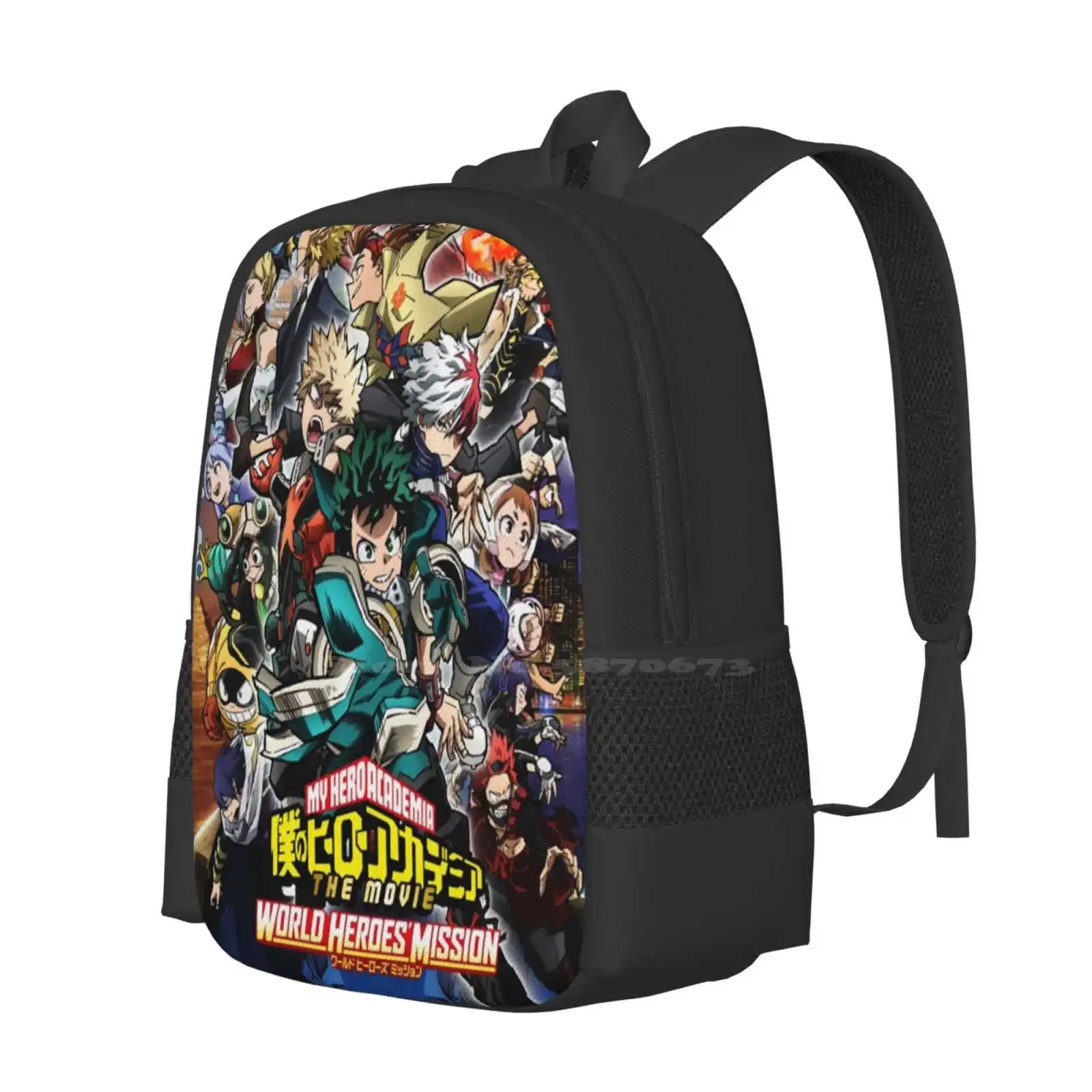 World Heroes Mission Poster Bag Backpack For Men Women Girls Teenage Mha Movie Manga World Heroes Mission New Anime Movies Deku