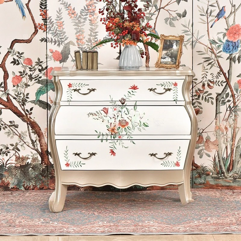Bucket cabinet retro old painted furniture wave door entrance porch living room locker decorative