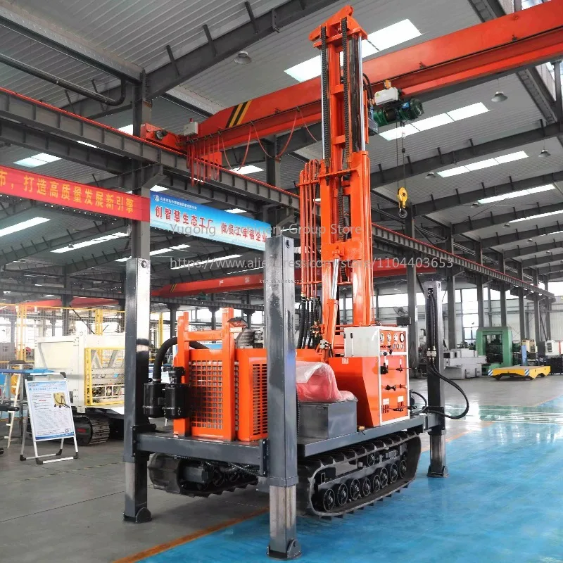 200m Pneumatic Water Well Drilling Rig Mining Drilling Machine with Air Compressor Construction