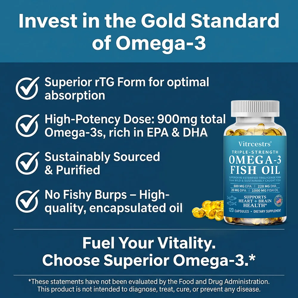 Omega 3 Fish Oil Supplement - Boosts Immunity and Promotes Joint, Eye and Skin Health, Beneficial for Brain and Heart Health - view 2