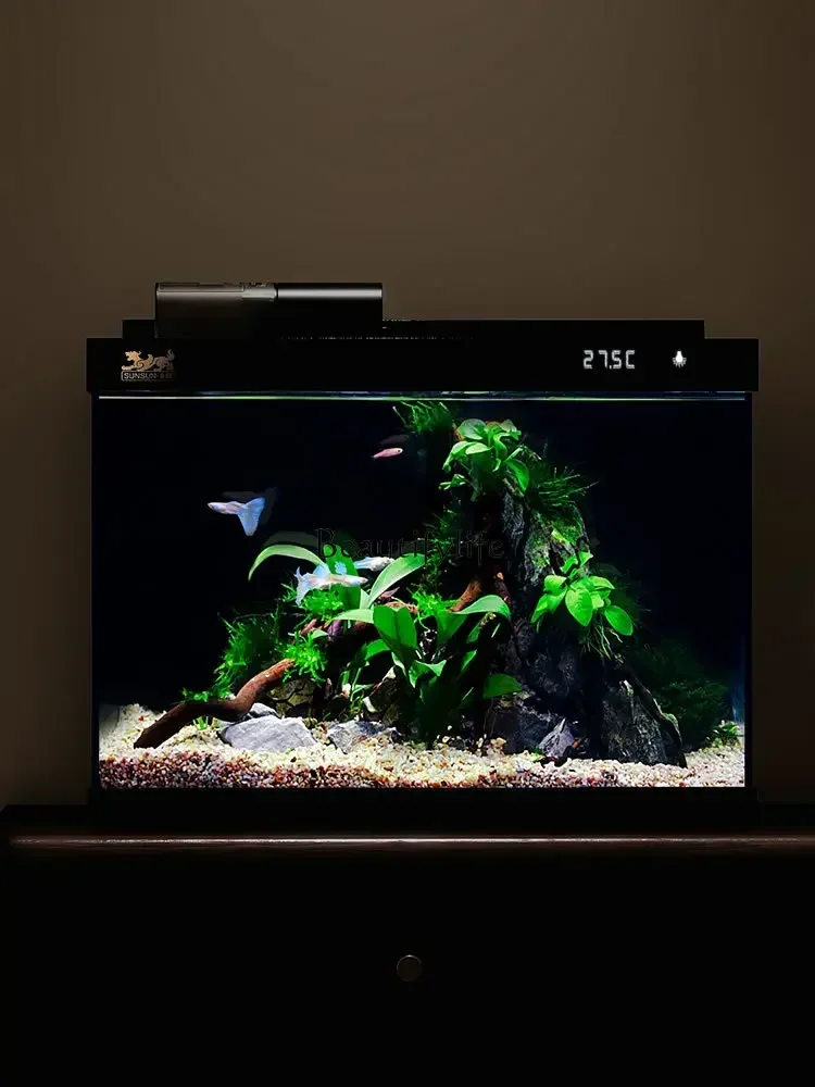 

LD33Super White Glass Fish Tank Living Room Small Household Aquarium Ecological Filter