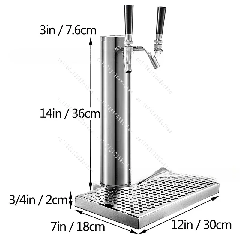 Drip Tray Stainless Steel Keg Beer Tower Kegerator Tower Pre-Assembled Kit for Bar Triple Taps Draft Beer Tower Dispenser