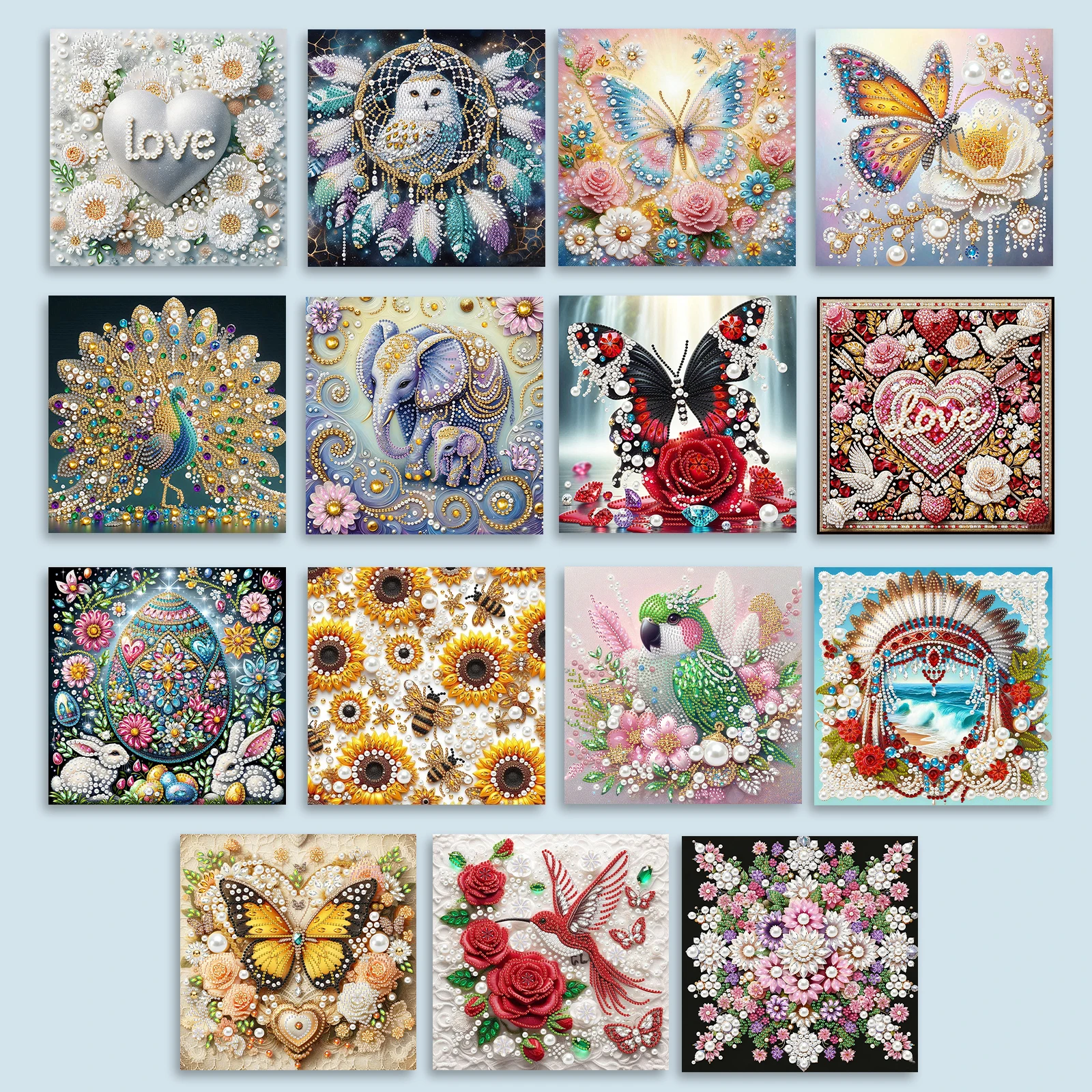 DIY Perlen-Kunst-Malset mit Rahmen 25x25cm Diamant-Kunst-Perlenmalerei-Kit für Erwachsene Anfänger Geschenkidee Heimwanddekoration