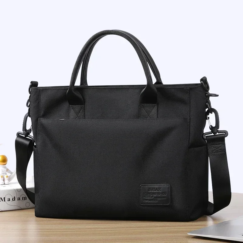 Imagem -02 - Bjiax-bolsa Crossbody Simples e Durável de um Ombro para Homens Pasta de Negócios Bolsa de Grande Capacidade para Computador Masculina