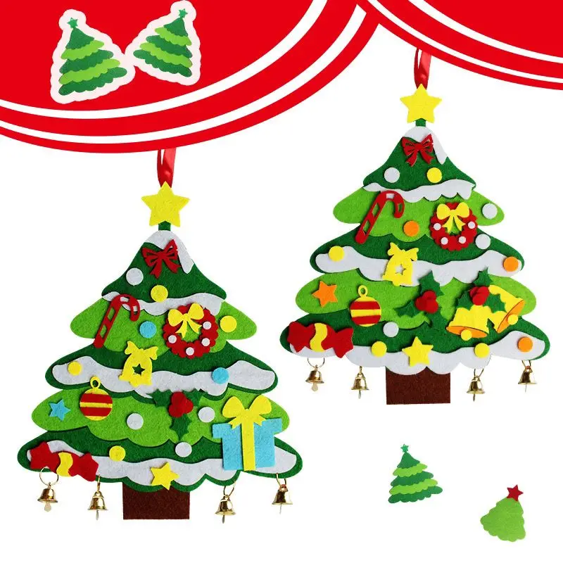 Non‑Woven Felt Christmas Tree DIY Semi‑Finished Kit Handmade Desktop Decoration Xmas Tabletop Ornament Holiday Present
