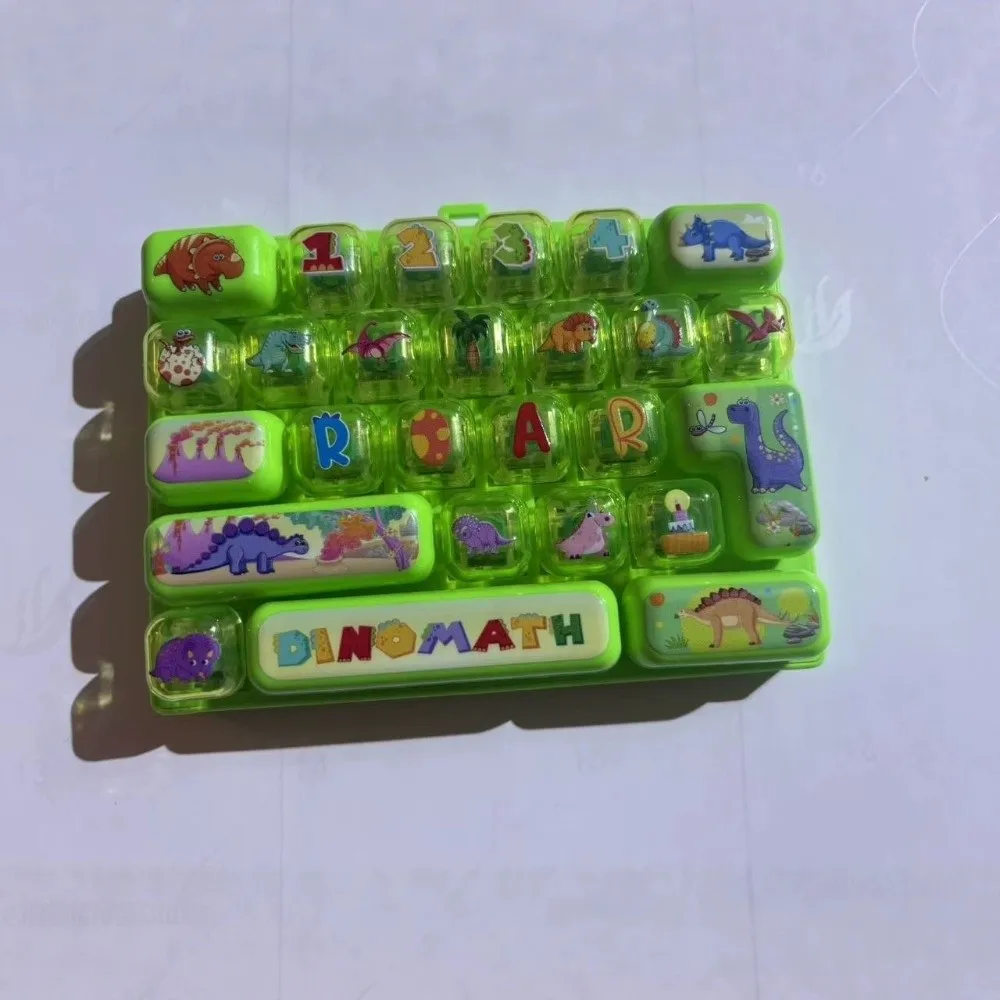 Cartoon 26 Keys Fidget Keyboard Clear Key Sounds Clickable Keys Fingertip Button Key Ring Food Animal Plastic Fidget Keychain