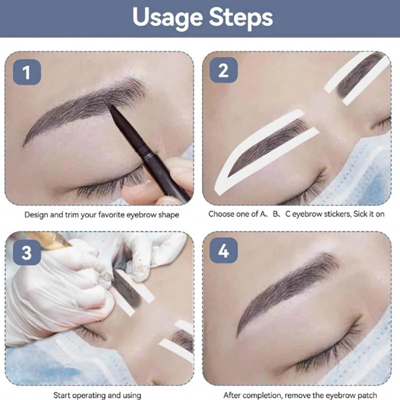 10/12 Paren Wegwerp Wenkbrauw Ontwerp Stencil Wenkbrauw Tint Airbrush Hulpsticker Voor Wenkbrauwen Vormgeven Met Wenkbrauwen Optie