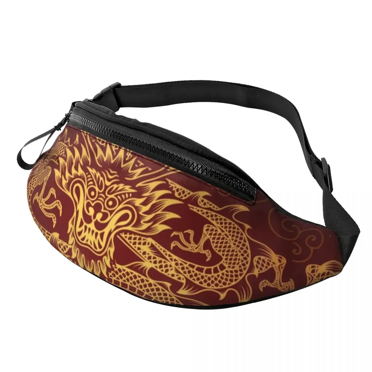 Dragon Totem Style asiatique Fanny Pack pour hommes et femmes, financièrement mythique, sac à bandoulière, camping, vélo, téléphone, poudres d'argent