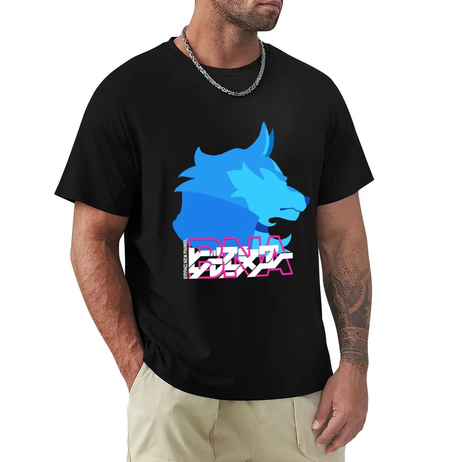 Brand New Animal Shirou Ogami Flat Icon T-Shirt Basic Crew Neck Short Sleeve Top