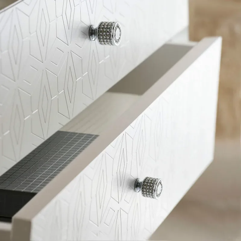 European Style Gold Wardrobe Drawer Knob Modern Kitchen Cabinet Door Handle Diamond Single Crystal Hole Home Decoration