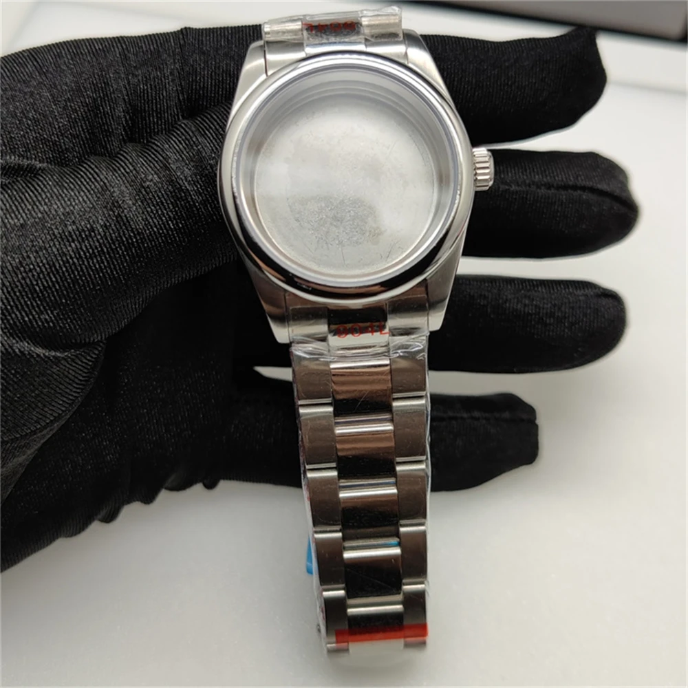 

NH35 Case 36mm Stainless Steel Polished Sapphire Glass Watch Case Strap For NH35 NH36 Automatic Movement Watch Shell Bracelet