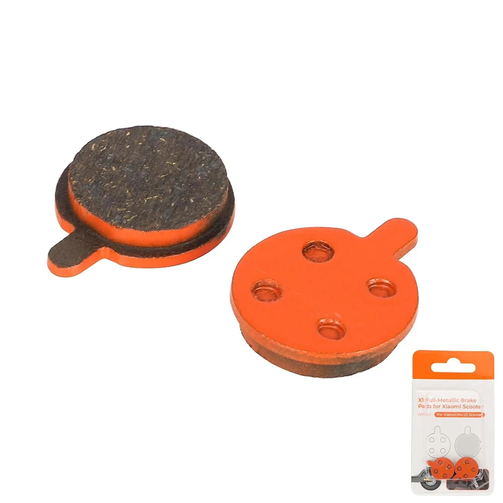 مجموعتان من وسادات الفرامل المعدنية المتعددة لشاومي برو سكوتر كهربائي الفرامل البرتقالية المعدنية الراتنج وسادات الاحتكاك ملحقات ركوب الدراجات #5