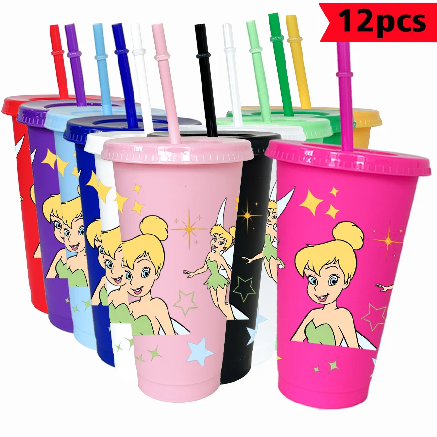 

12pcs/pack Disney,Peter Pan,Star 26oz Colorful Plastic Tumbler Birthday Party Drinking Utensils Juice Coffee Cup