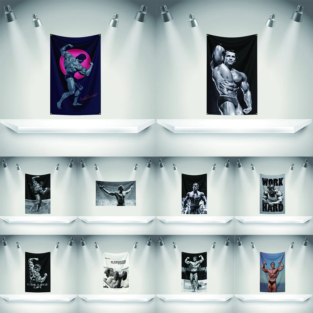 A-Arnold Schwarzenegger Flag Boxer Banner HD Printing Tapestry Exhibition Boxer Sports Fans Garage Decor