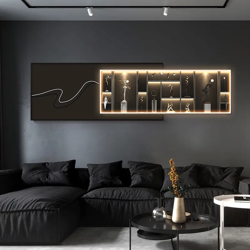 xx-Modern Sofa Background Wall Led Decorative Painting For Home Decoration Suitable For Living Room Bedroom Hallway Mural Light