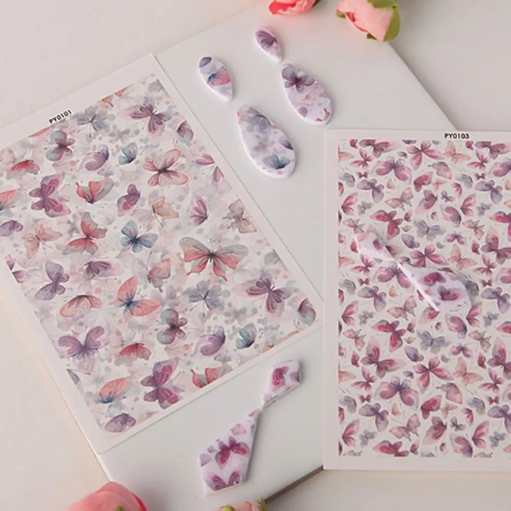 Water Soluble Pottery Painted Transfer Paper Disposable Butterfly Pattern Pottery Stickers Decal Paper Watercolor