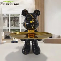 ERMAKOVA 그래피티 곰 장식 입상, 가정 장식, 동물 조각상 열쇠 보관 선반, 현대 방 조각, 테이블 장식 선물