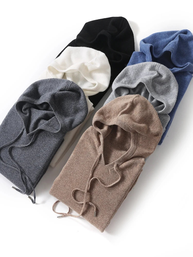 

Autumn Winter 100% Merino Wool Men's Basic Simple Style Hoodie Pullover Sweater Casual Soft Wool Knitting Tops Popular Sweater