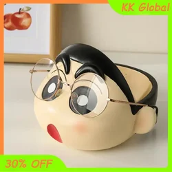 12cm New Crayon Shin-chan Anime Figures Creativity Cute Living Room Remote Control Miscellaneous Tray Organizing Box Gift Toys