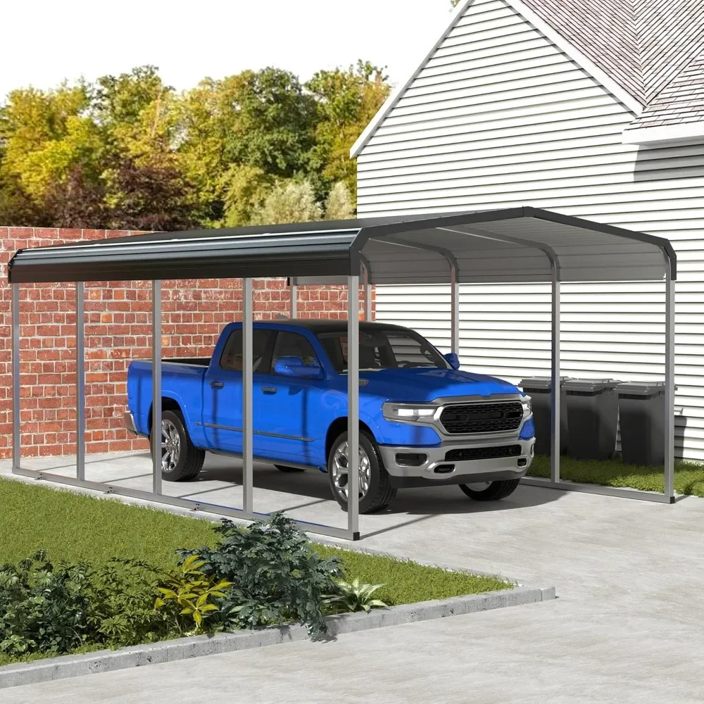 

12x20 FT Metal Carport with Galvanized Steel Roof and Kits，Outdoor Carport Canopy Enhanced Base，Large Car Shelter