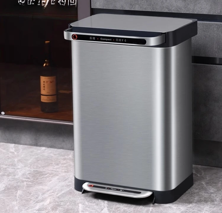 

Кухонная сжимаемая мусорная корзина Бытовая большая вместимость с крышкой Ножная педаль мусорная корзина Ножная педаль для гостиной