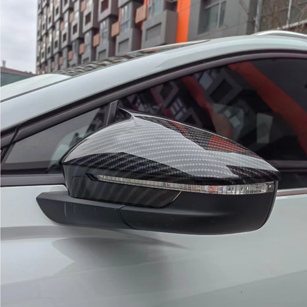 2Pcs Car Styling Rearview Mirrors Trims Rain Eyebrow Frame Cover For AUDI Q4 E-Tron ETRON 2021-2025 Accessories