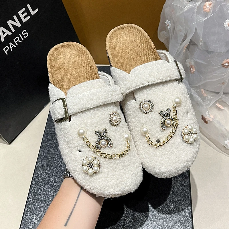 حذاء أبيض، حذاء ماري بوركون، 2025 حذاء مثقوب بنعل سميك عصري وعصري، نصف شبشب قديم #4