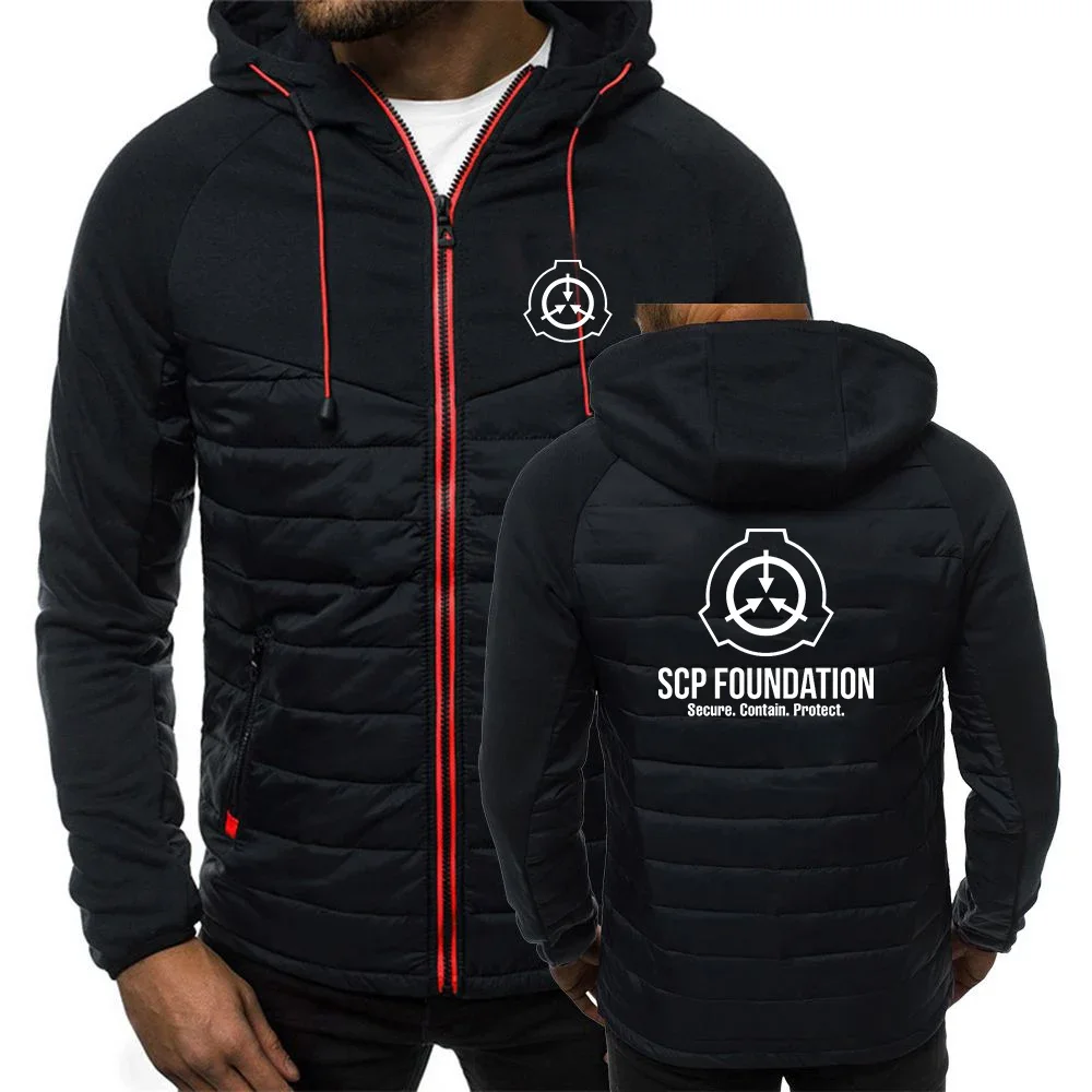 2024 New SCP Foundation Secure Contain Protect Spring and Autumn Hot Sale Classics Seven Color Hooded Cotton Padded Jacket Tops