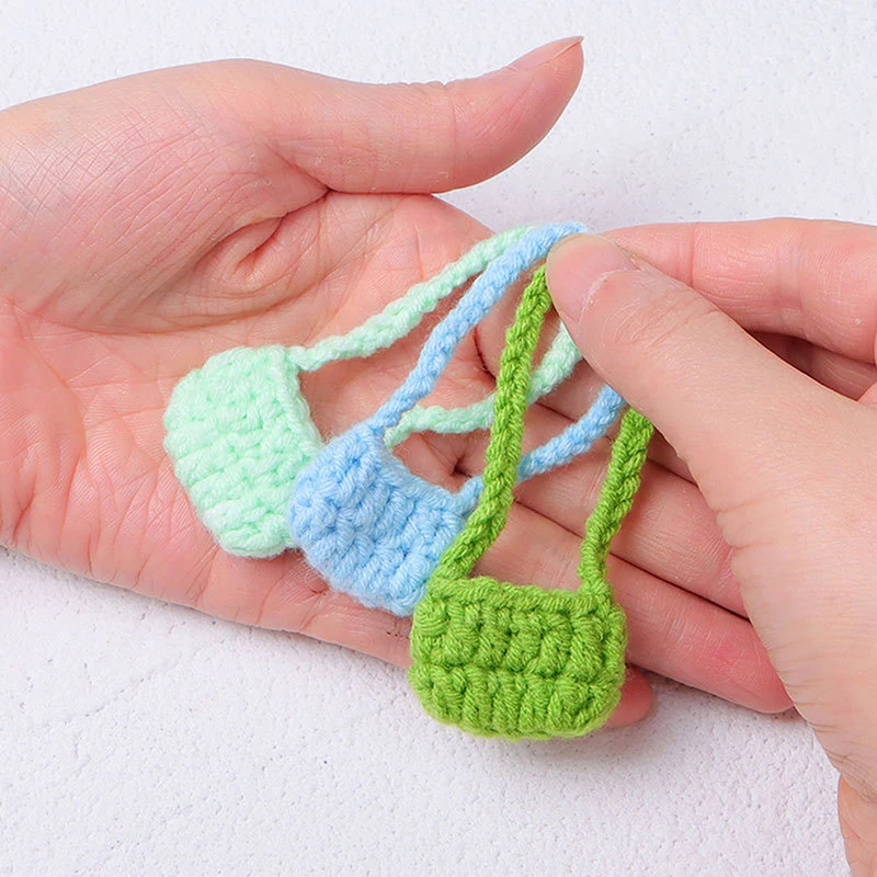 子供用ニットぬいぐるみクロスボディバッグ,おもちゃ,人形アクセサリー,ミニドレスアップ,ドールハウスの装飾,ショルダーバッグ,1/12