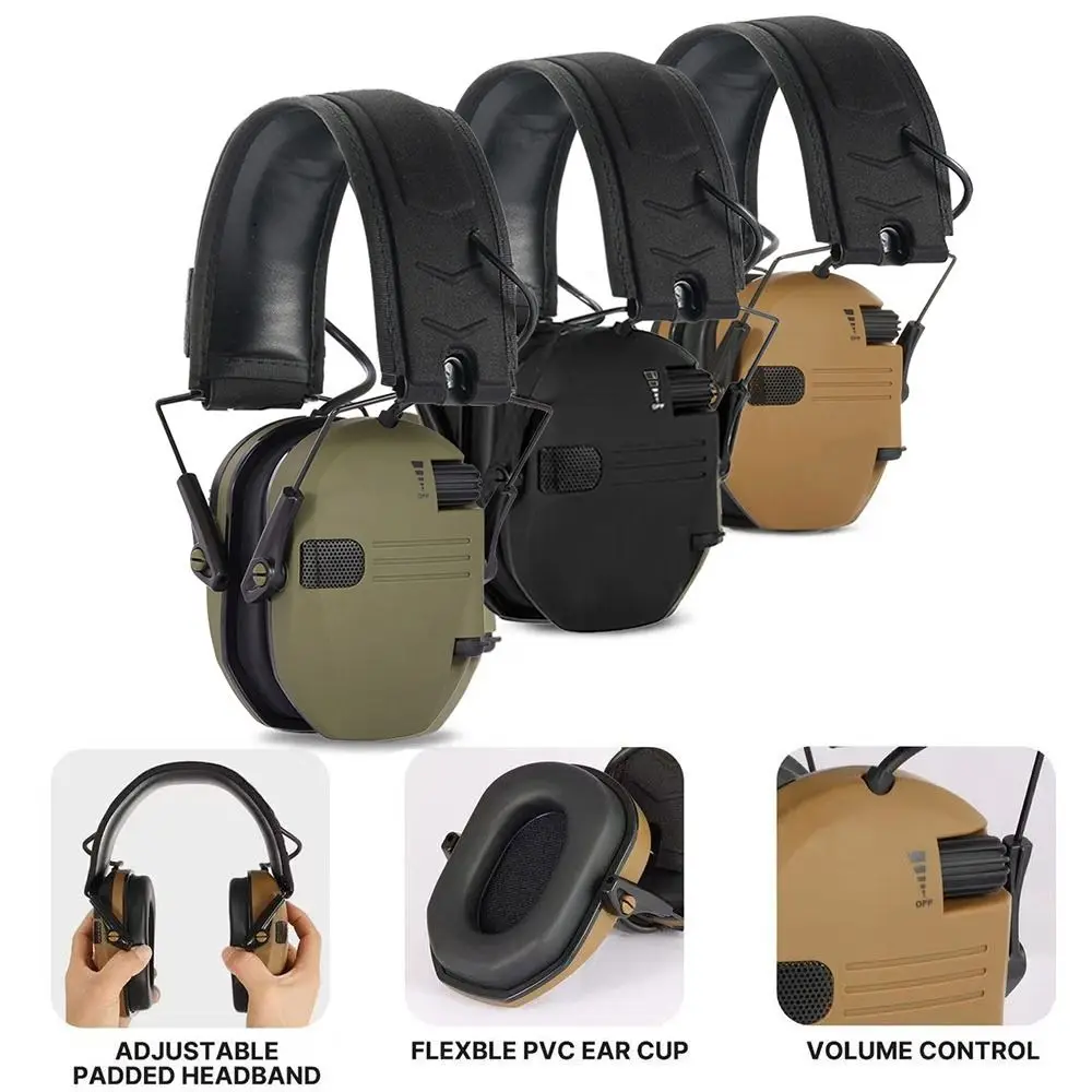 

Durable Head-mounted Electronic Headset Anti-noise Foldable Sports Headphone Amplification Headphone for Hearing Protection