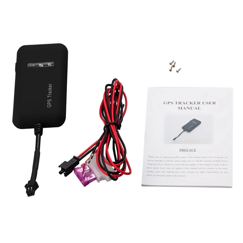 1Set GT02A 12V-36V Real-Time GPS/GSM/GPRS SMS Car GPS Tracker Real-Time Positioning Supports Google Maps Link Plastic Black