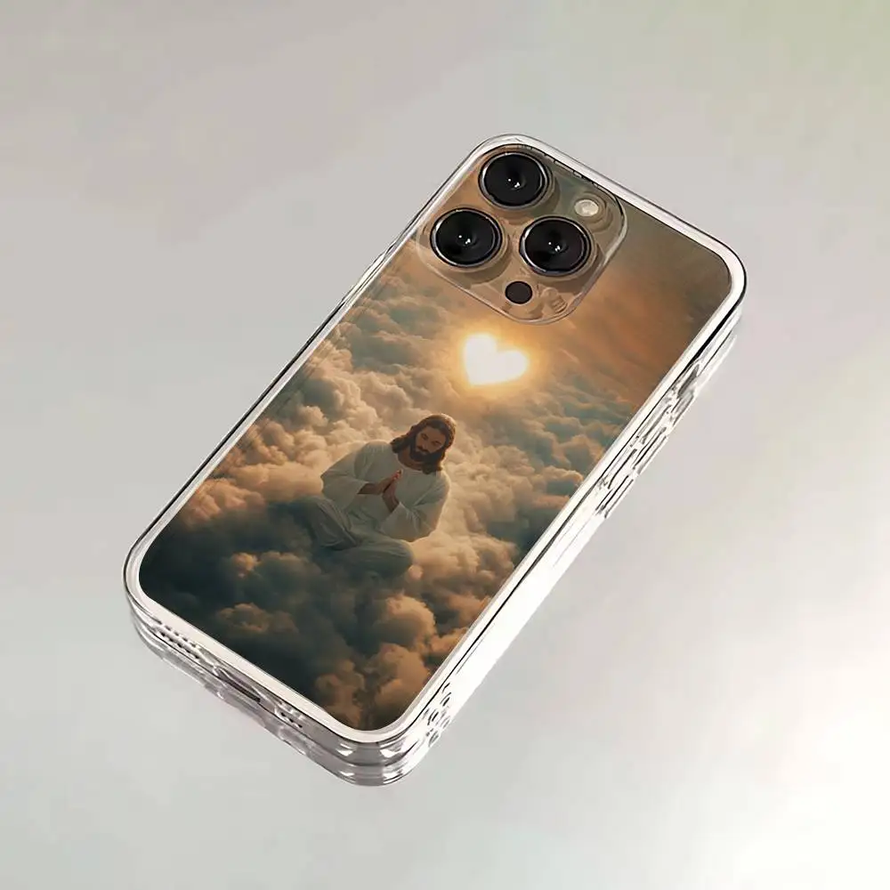 Coque de téléphone fe chrétienne religieuse jésus pour iPhone 16,15,14,13,12,11,17 Pro,Max,Plus,X,XS,XR,SE,Mini couverture souple transparente